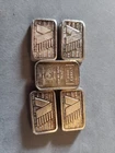 Lot Of 5 (5 Troy Oz.) 1981 A-Mark Commercial Poured Silver Ingot One Ounce .999