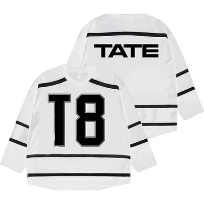 Tate Mcrae Hockey V-Neck LONG SLEEVE Jersey Tour 2025 Full Size S