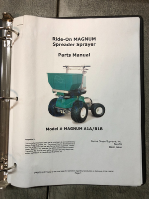 Perma Green Ride On Magnum A1A B1B B2B Spreader Sprayer Operators