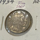1934-P Buffalo Nickel AU. FULL HORN