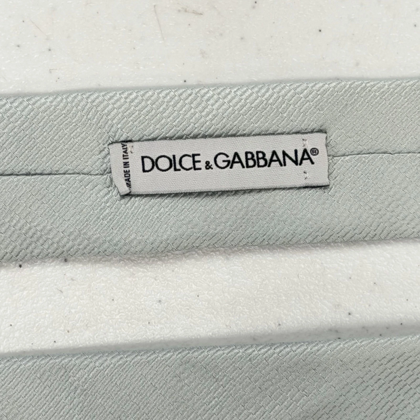 Dolce & Gabbana Italy Men's Frost Mint Blue Geometric Pattern Silk Jacquard Tie image 5