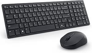 Dell KM555 Silent Wireless Tastatur und beidhändige Maus - Schwarz