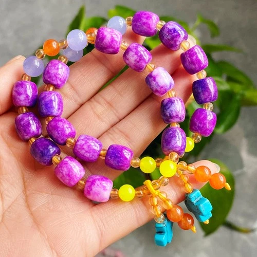9.8mm 2pcs Natural Sugilite Purple Gems South Africa Beads Bracelet AAA