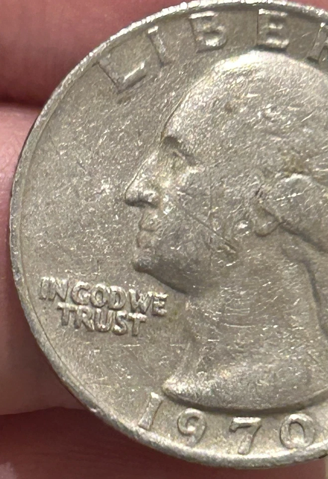 RARE 1970 Washington Quarter No Mint Mark, Errors - Image 2 of 4