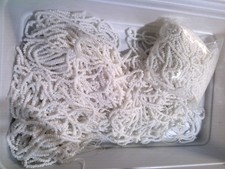 Vtg 6 HANKS WHITE OPAQUE GLASS SEED BEADS 11/0 100218a from Italy CLOSE OUT