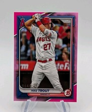 Mike Trout 2024 Bowman Baseball Paper #19 Pink Parallel SP #d/175 Angels