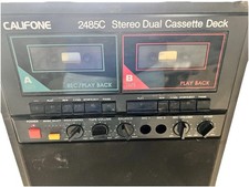 Califone 2485C Stereo Dual Cassette Deck Player Recorder w Speaker Tested Works