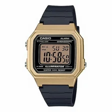 New Casio W217HM-9AV, Chronograph Watch, Black Resin Band, Alarm, 50M WR