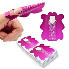 200Pcs Nail Form Sticky Nail Forms for Builder Gel Reusable Sturdy Nail