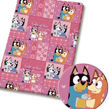 Bluey Bingo children character polyCotton Fabric Half Yard 18  x 55   37055