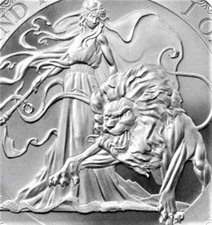 2021 St. Helena Una & the lion 1 oz .999 silver coin BU in capsule