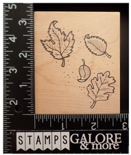 Great Impressions Rubber Stamps COLLAGE BLOWING LEAVES LEAF MAPLE OAK AMBER 838