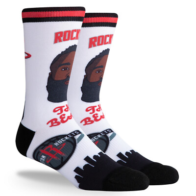 New! James Harden Houston Rockets NBA PKWY Pins Crew Socks Large