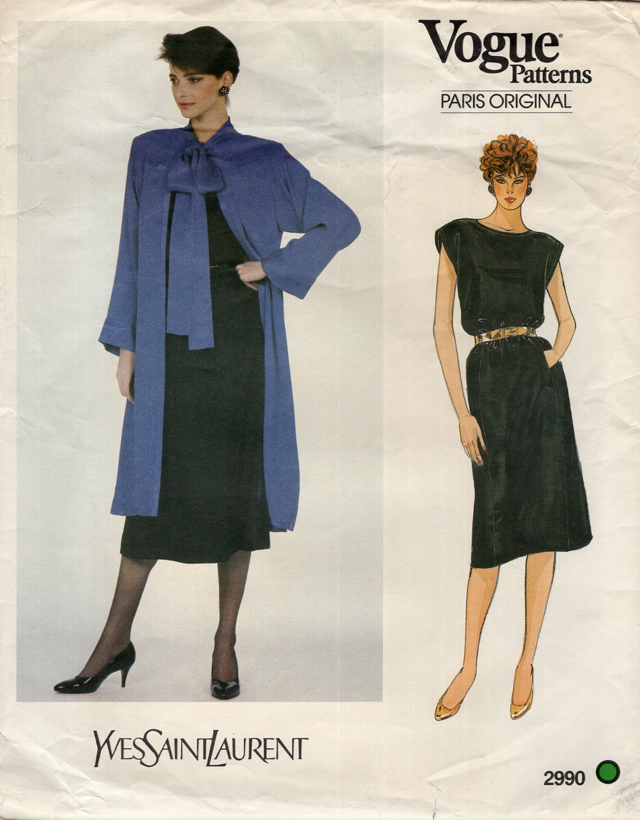 Giacca Vogue 2990 YVES SAINT LAURENT con collare estensione cravatte top e gonna 12