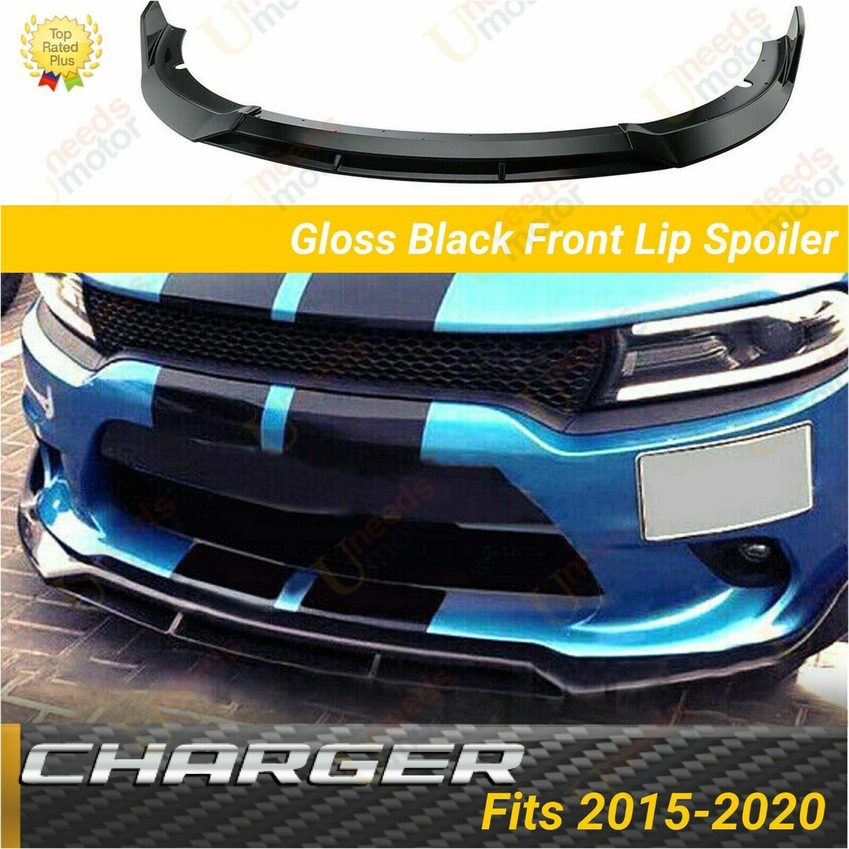 For 2015-23 Dodge Charger Front Bumper Lip Spoiler Splitter For 2015-23 Dodge Charger Front Bumper Lip Spoiler Splitter