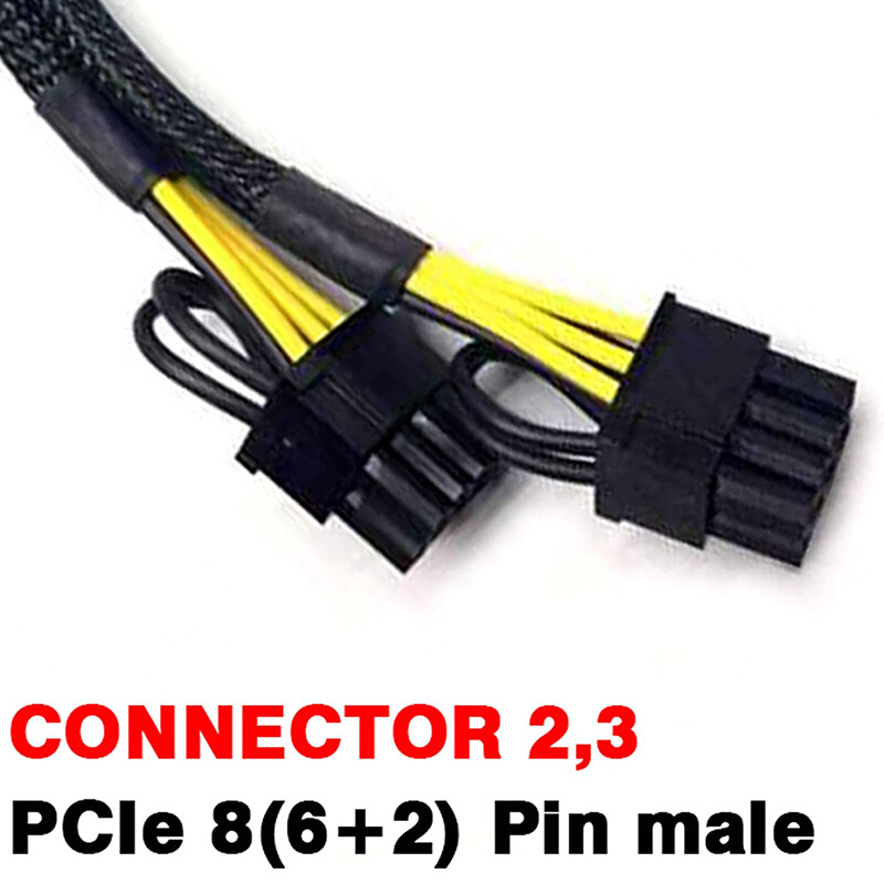 Image 31 - 2 Pcs PCI-E 6 Pin to Dual PCIe 8 Pin (6+2) Image Card PCI Express Power Adapter 