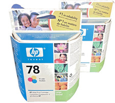 Genuine Large Tri Color Ink Cartridge HP 78 New Sealed Exp 2008 LOT of 2 Expired