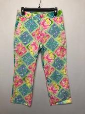 Vintage Lilly Pulitzer Colorful Floral Capri Crop Pants Size 6 Flower M161 -8