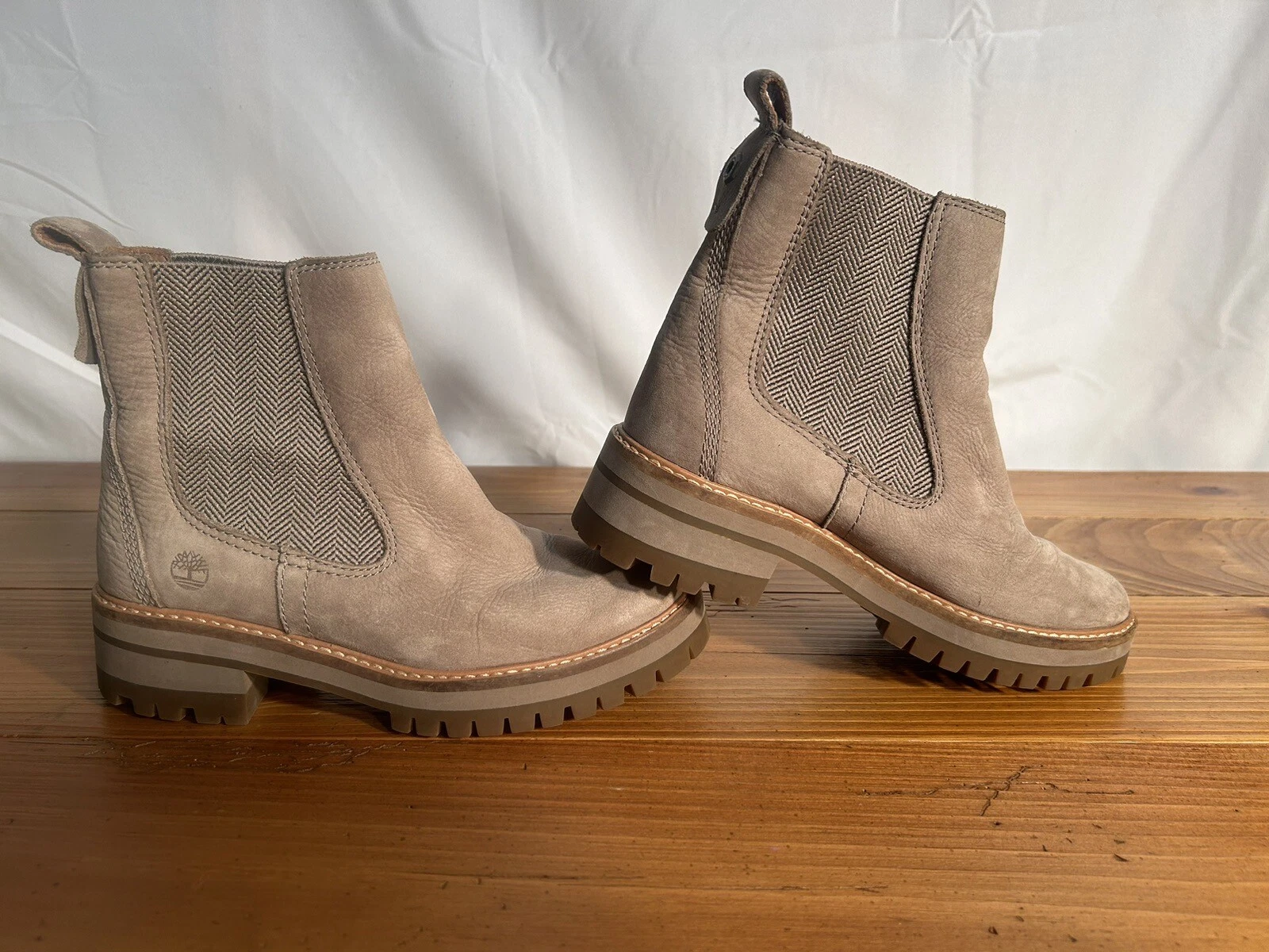 Stivali Timberland Donna Courmayeur Valley Taupe Chelsea Taglia 6W Vedi Descrizione