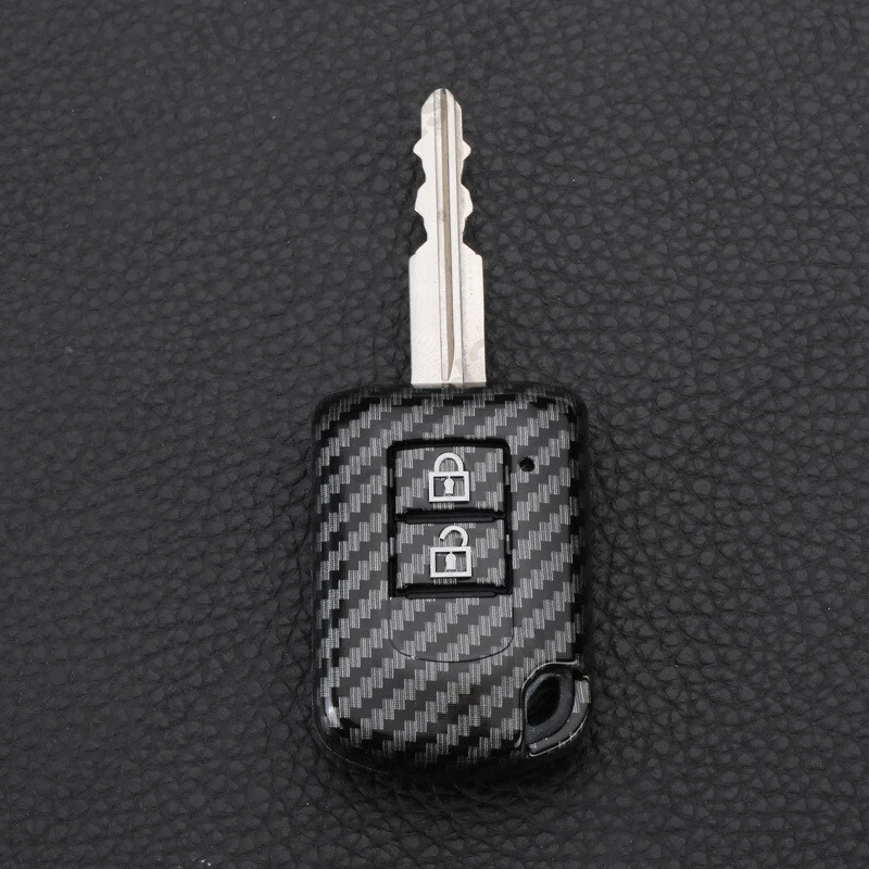 Funda protectora de fibra de carbono para llave de coche para Mitsubishi Mirage Outlander Lance Foto 4 de 4