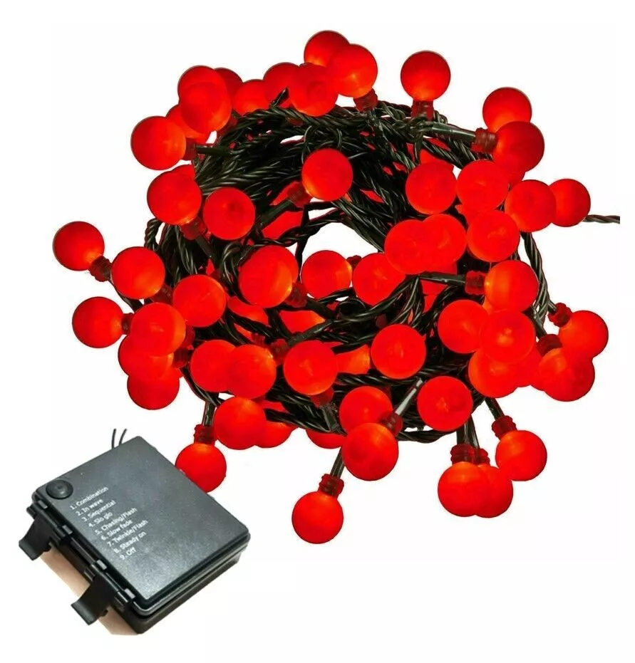 Red berry 2024 lights battery operated