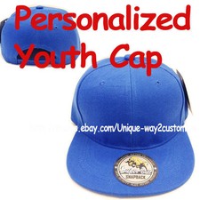 Personalized Kids Youth Snapback Snap Back Cap Hat  ROYAL BLUE  BLUE