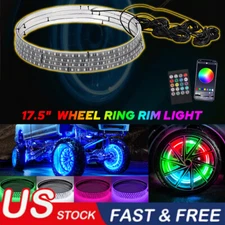 17.5'' Pack of 4 RGB Wheel Ring Lights LED Light For Truck Car Rim Lights APP