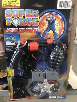 VINTAGE 1997 Super Force Action Cap Gun Set NOS