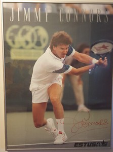 LARGE VINTAGE JIMMY CONNORS TENNIS ETUSA POSTER SIGNED AUTOGRAPHED MAN CAVE 