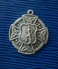 Irish Stg. Silver Celtic Running Fob Medal h/m 1959 Dublin - Milltown , Antrim