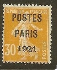 France Stamp Preoblitere Yvert 29   Sower 30c Posts Paris 1921   New (X) Very