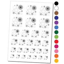 Fireworks Celebration Independence Day 4th of July Temporary Tattoo Set