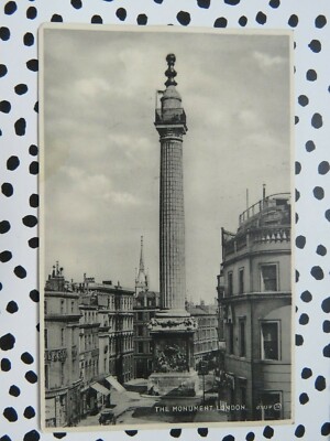 Vintage 20er Jahre? London The Monument Echtfoto Postkarte 