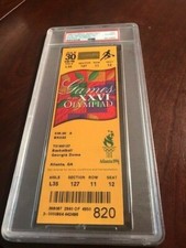 1996 SUMMER OLYMPICS TICKET MENS BASKETBALL ATLANTA  PSA AUTHENTIC 1/4 FINALS