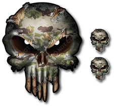 3pk 3M Camouflage Skull Decal Window Bumper Sticker Car Truck Yeti USA Camo Army
