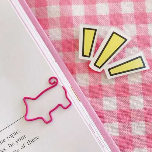 Cute Pig Metal Paper Clips Hollow Needle Book Document Receipt Paperclips study - Picture 1 of 4