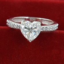 2.00 Ct Certified Heart Shape White Diamond Solitaire Ring