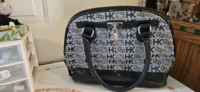 Hello Kitty Loungefly Coated Canvas Tote Bag. Lock And Key And Zipper Pull LOOK