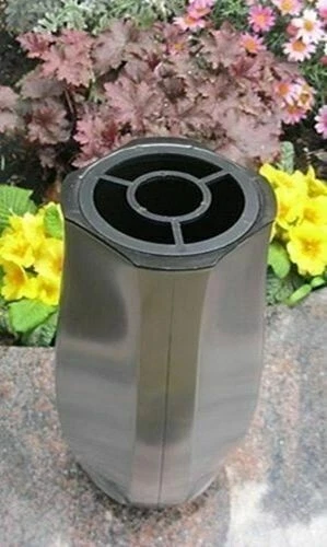 Grabvase Edelstahl Edelstahlvase Friedhofdvase Vase Blumen Grabschmuck - Bild 3 von 3