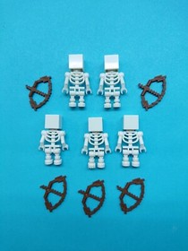 Lego Minecraft Lot 5 Minifigures Skeleton with Cube Skull 21144 21127!