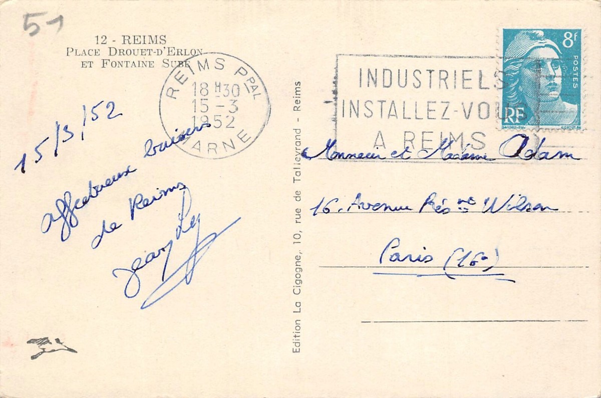 Carte Postale Ancienne Reims - Place Drouet-d'Erlon (124004) - France