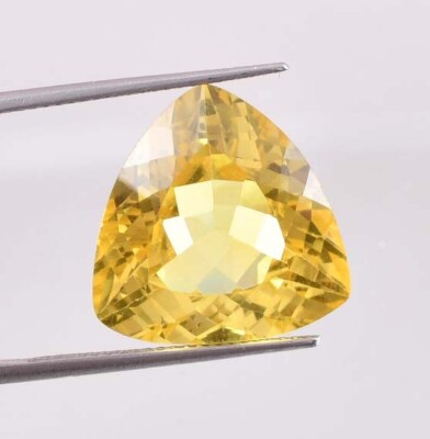 16.75 Ct 100% Natural 16 x 16 MM Lemon Yellow Sapphire Gemstone (GIT Certified)