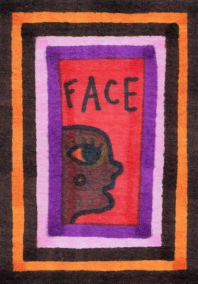 Original Zeichnung/Gemälde von Jay Snelling - Outsider Art Brut - ungewöhnlich ACEO ATC