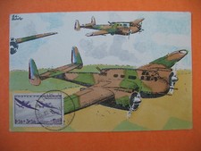 Carte Maximum 1942 N°540 Profit oeuvres de l'air Bombardier bi-moteur Bréguet 69