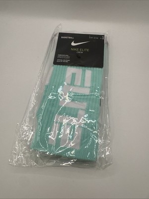 Nike NBA Elite Authentic Socks - Full Length Large Turquoise & White Brand New