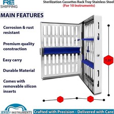 Dental autoclave Sterilization Cassette Stainless Steel 10 Instrument Tray Box