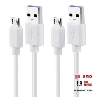 USB to Micro USB Cable 3ft Charging Cord White 2-Pack