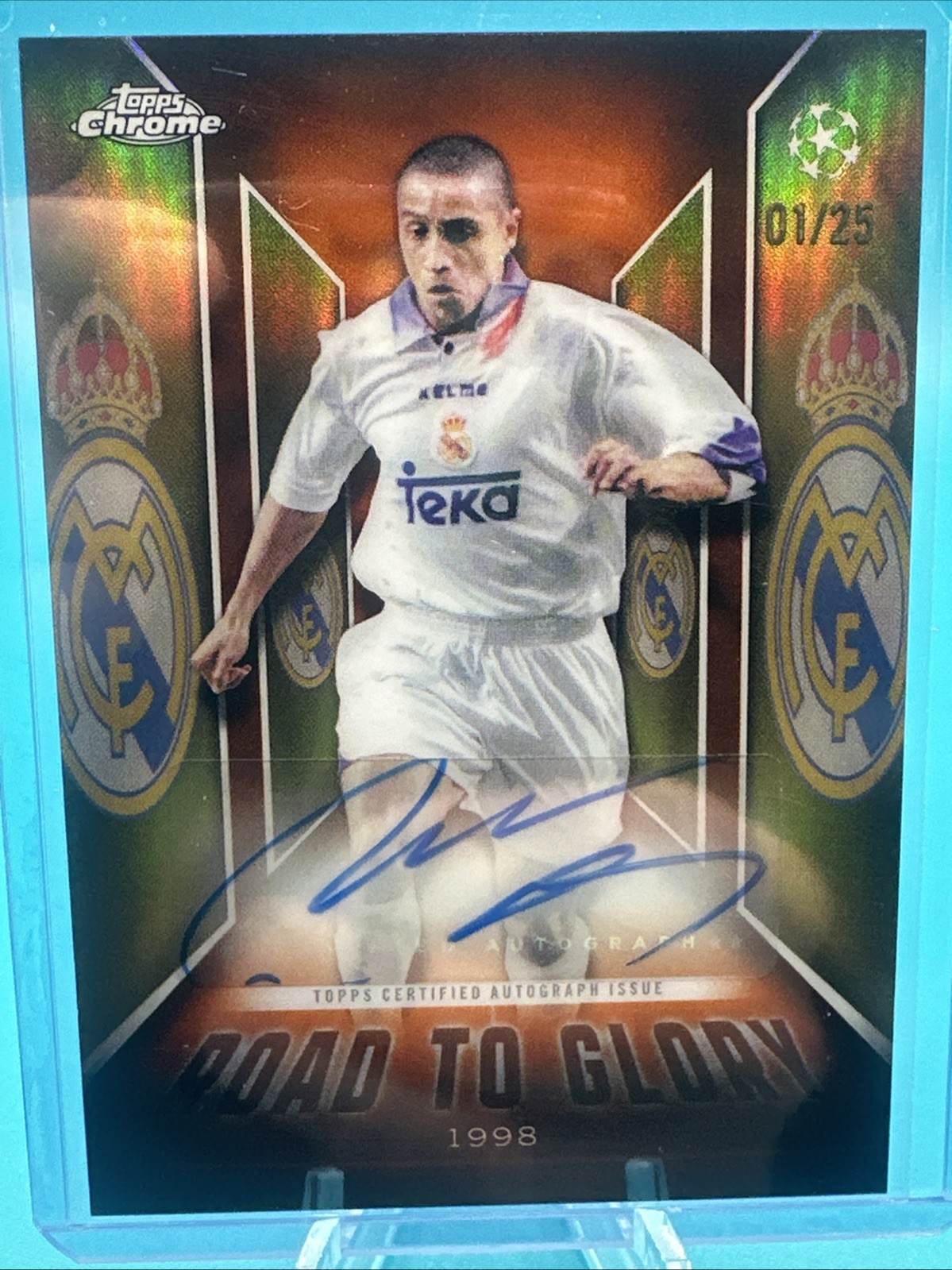 2025 Topps Chrome UEFA Roberto Carlos Real Madrid Autograph RTG-RC 1/25