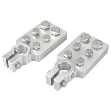 Pair 6 Spot Car Audio Top Post Flat Lug Multi Connection Battery Terminals