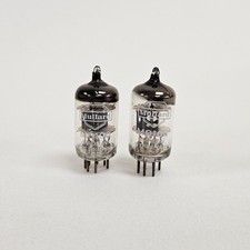 M8100 CV4010 5654 EF95 MULLARD VINTAGE PAIR VALVE TUBE- RING GETTER, BLACK PLATE